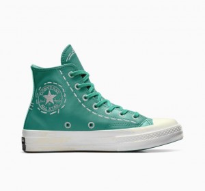 Tenis Converse Chuck 70 Bold Stitch Altos Mujer Turquesa | COLOMBIA R3659M