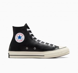 Tenis Converse Chuck 70 Leather Altos Mujer Negras | COLOMBIA Z8163M