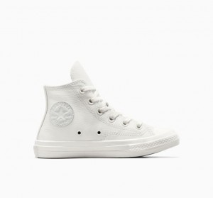 Tenis Converse Chuck 70 Leather Altos Niños Blancas | COLOMBIA C5742D