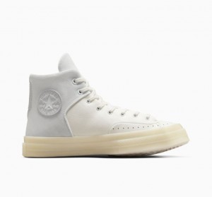 Tenis Converse Chuck 70 Marquis Leather Altos Hombre Blancas Gris | COLOMBIA B8067U