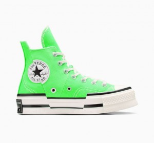 Tenis Converse Chuck 70 Plus Altos Hombre Verde Claro | COLOMBIA T3827G