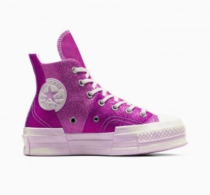 Tenis Converse Chuck 70 Plus Glitter Altos Mujer Moradas | COLOMBIA T4820A