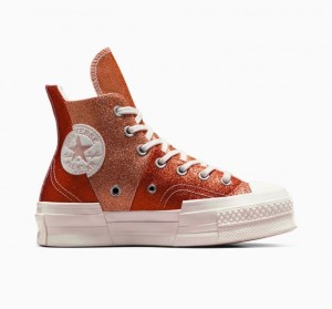 Tenis Converse Chuck 70 Plus Glitter Altos Hombre Naranjas | COLOMBIA V4681Z