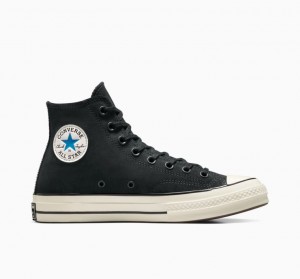 Tenis Converse Chuck 70 Suede Altos Hombre Negras | COLOMBIA N7609O