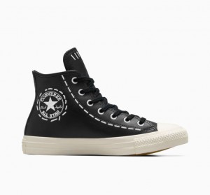 Tenis Converse Chuck Taylor All Star Bold Stitch Altos Mujer Negras | COLOMBIA I6923Q