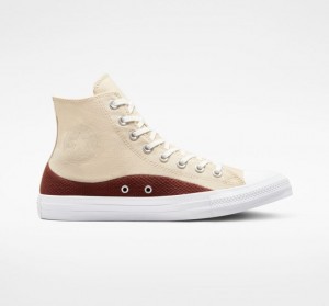 Tenis Converse Chuck Taylor All Star Craft Mix Altos Mujer Beige Marrones | COLOMBIA E9523P