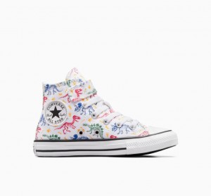 Tenis Converse Chuck Taylor All Star Easy-on Dinos Altos Niños Blancas Multicolor | COLOMBIA R3801U