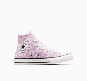 Tenis Converse Chuck Taylor All Star Floral Embroidery Altos Niños Lavanda | COLOMBIA M5236Z