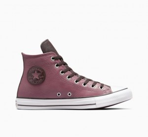 Tenis Converse Chuck Taylor All Star Leather Altos Hombre Rosas | COLOMBIA R7284M