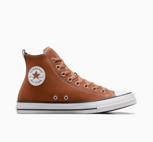 Tenis Converse Chuck Taylor All Star Leather Altos Hombre Marrones | COLOMBIA A6198W