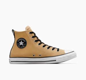 Tenis Converse Chuck Taylor All Star Leather Altos Hombre Marrones Claro | COLOMBIA Z3290P