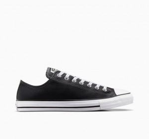 Tenis Converse Chuck Taylor All Star Leather Bajos Hombre Negras | COLOMBIA N0928I