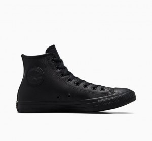 Tenis Converse Chuck Taylor All Star Leather Altos Mujer Negras | COLOMBIA L9613N