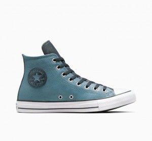 Tenis Converse Chuck Taylor All Star Leather Altos Mujer Azules | COLOMBIA S8326W