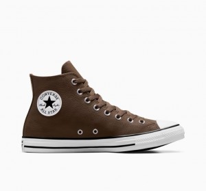 Tenis Converse Chuck Taylor All Star Leather Altos Mujer Chocolate | COLOMBIA K2507F