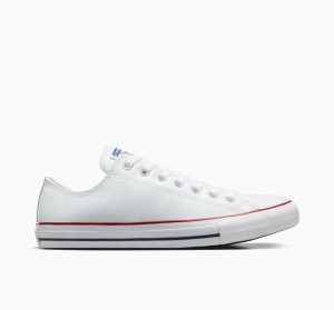 Tenis Converse Chuck Taylor All Star Leather Bajos Mujer Blancas | COLOMBIA S5821W