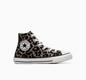 Tenis Converse Chuck Taylor All Star Leopard Altos Niños Negras | COLOMBIA L7239K