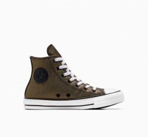 Tenis Converse Chuck Taylor All Star Sparkle Altos Niños Doradas | COLOMBIA H2859L