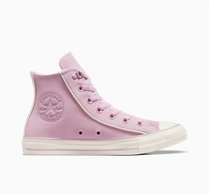 Tenis Converse Chuck Taylor All Star Suede Altos Mujer Rosas | COLOMBIA P7124I