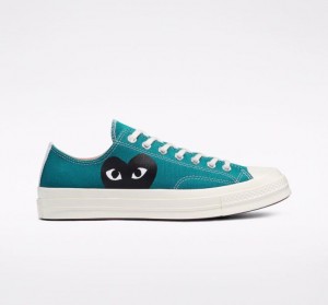 Tenis Converse X Comme Des Garçons Play Chuck 70 Bajos Mujer Turquesa | COLOMBIA L7146I