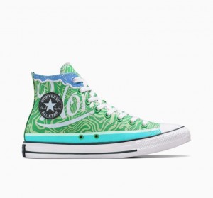 Tenis Converse X Wonka Chuck Taylor All Star Swirl Altos Hombre Verde | COLOMBIA S6479O