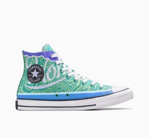 Tenis Converse X Wonka Chuck Taylor All Star Swirl Altos Mujer Verde | COLOMBIA P5106G