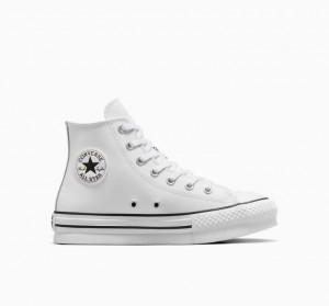 Tenis Plataforma Converse Chuck Taylor All Star Lift Leather Niños Blancas | COLOMBIA Y7503N