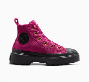 Tenis Plataforma Converse Chuck Taylor All Star Lugged Lift Velvet Niños Fucsia | COLOMBIA C7683P