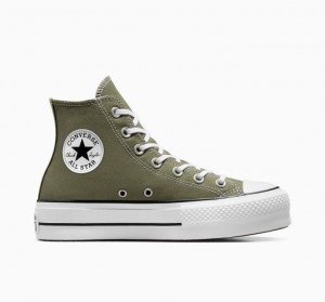 Tenis Plataforma Converse Chuck Taylor All Star Lift Mujer Verde Oliva | COLOMBIA O1836Y