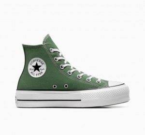 Tenis Plataforma Converse Chuck Taylor All Star Lift Mujer Verde | COLOMBIA E5469Q