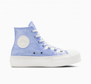 Tenis Plataforma Converse Chuck Taylor All Star Lift Golden Butterfly Mujer Azules Claro | COLOMBIA E7085J