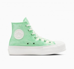 Tenis Plataforma Converse Chuck Taylor All Star Lift Golden Butterfly Mujer Verde Claro | COLOMBIA I5471V