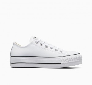 Tenis Plataforma Converse Chuck Taylor All Star Lift Leather Mujer Blancas | COLOMBIA A3850F