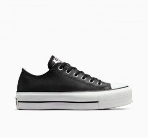 Tenis Plataforma Converse Chuck Taylor All Star Lift Leather Mujer Negras | COLOMBIA L4192J