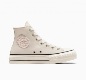 Tenis Plataforma Converse Chuck Taylor All Star Lift Natural Tones Mujer Blancas | COLOMBIA C9271H