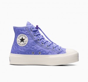 Tenis Plataforma Converse Chuck Taylor All Star Lift Quilted Mujer Azules Claro | COLOMBIA G9081U