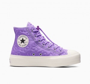 Tenis Plataforma Converse Chuck Taylor All Star Lift Quilted Mujer Lavanda | COLOMBIA J4168I