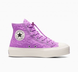 Tenis Plataforma Converse Chuck Taylor All Star Lift Quilted Mujer Lavanda | COLOMBIA Y7341H