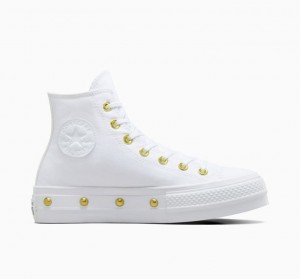 Tenis Plataforma Converse Chuck Taylor All Star Lift Star Studded Mujer Blancas | COLOMBIA K4372J