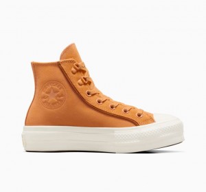 Tenis Plataforma Converse Chuck Taylor All Star Lift Suede Mujer Marrones | COLOMBIA P5841H