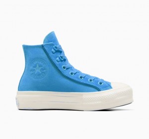 Tenis Plataforma Converse Chuck Taylor All Star Lift Suede Mujer Azules | COLOMBIA U5813I