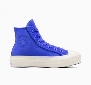 Tenis Plataforma Converse Chuck Taylor All Star Lift Suede Mujer Azules | COLOMBIA Y5937J