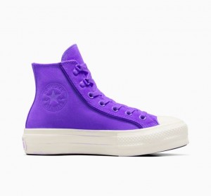 Tenis Plataforma Converse Chuck Taylor All Star Lift Suede Mujer Moradas | COLOMBIA V0751J