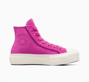 Tenis Plataforma Converse Chuck Taylor All Star Lift Suede Mujer Rosas | COLOMBIA W8042R