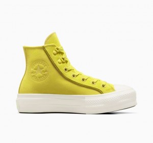 Tenis Plataforma Converse Chuck Taylor All Star Lift Suede Mujer Amarillo | COLOMBIA X1347Y