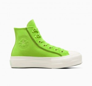 Tenis Plataforma Converse Chuck Taylor All Star Lift Suede Mujer Verde Claro | COLOMBIA B3529H