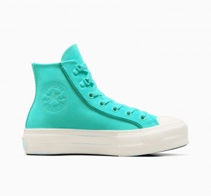 Tenis Plataforma Converse Chuck Taylor All Star Lift Suede Mujer Turquesa | COLOMBIA T2089K