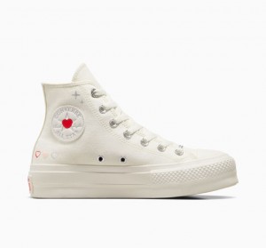 Tenis Plataforma Converse Chuck Taylor All Star Lift Y2K Heart Mujer Blancas | COLOMBIA I9015W