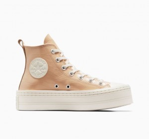 Tenis Plataforma Converse Chuck Taylor All Star Modern Lift Embossed Mujer Marrones Claro | COLOMBIA M5804C