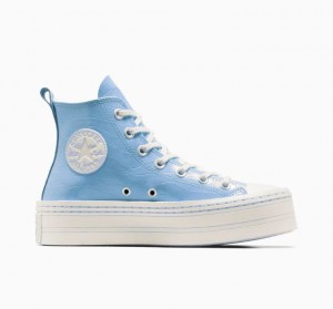 Tenis Plataforma Converse Chuck Taylor All Star Modern Lift Embossed Mujer Azules Claro | COLOMBIA U2480J